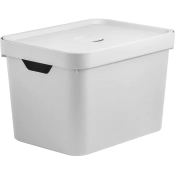 Caixa Organizadora Cube 18L Com Tampa 36x27x24,5cm Branca OUCC450BCF