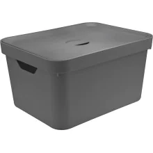 Caixa Organizadora Cube 32L Com Tampa 46x36x24,5cm Chumbo OUCC650CHF