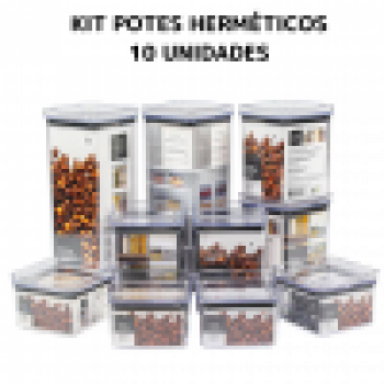 Kit 10 Potes Hermeticos Quadrados Lumini - PRMT1943