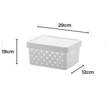 Cesto Organizador com Tampa Quadratta 19x14x10cm P - PRMT896 Branco