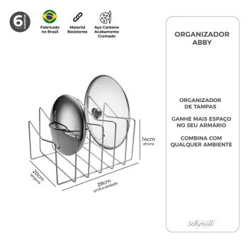 Aramado Suporte de Tampas, Refratários e Frigideiras Abby - SCH1098