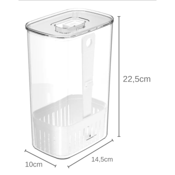 Pote Porta Temperos 2,3L Clear Fresh 10x14,5x22,5cm - OUOF900NT