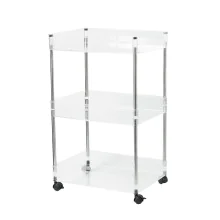 Carrinho Acrilico Organizador Triplo Rodizio 38x28x76 - PRMT3601